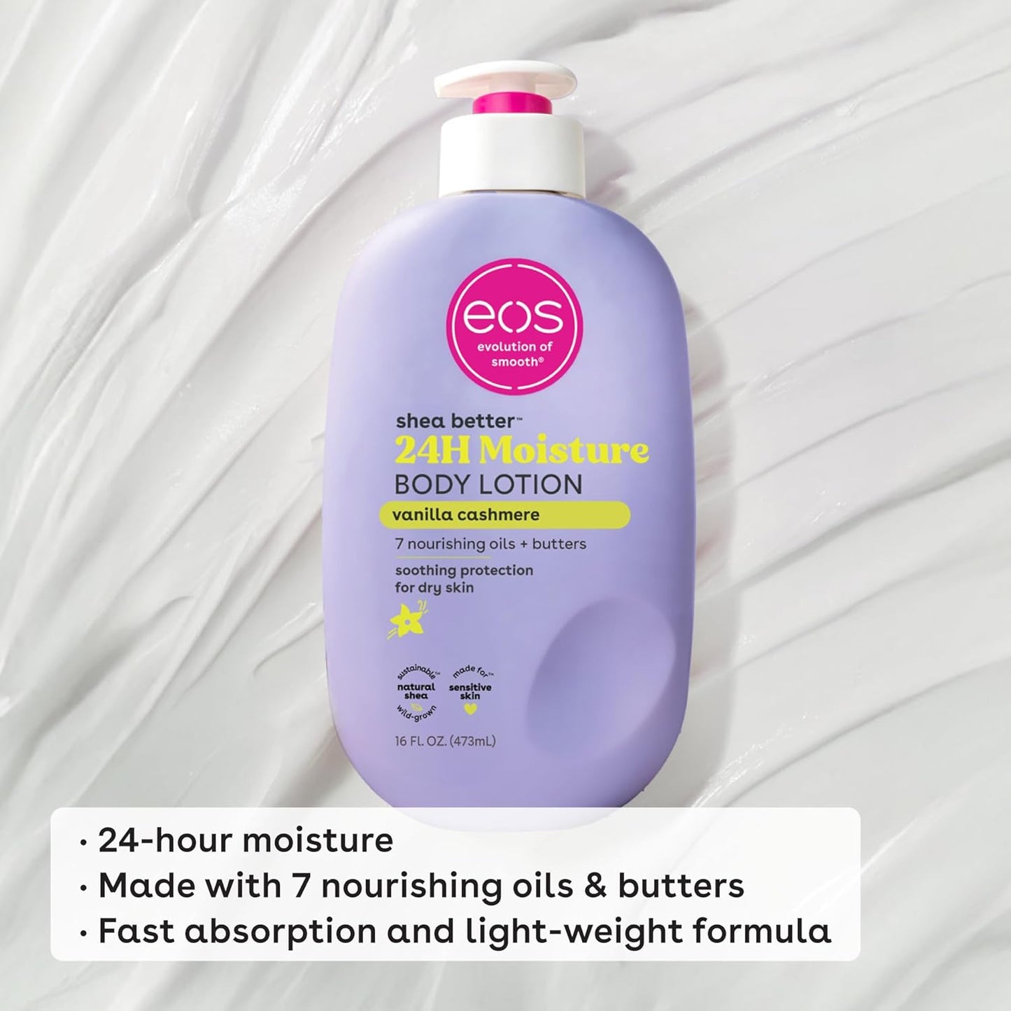 Shea Better Body Lotion Vanilla Cashmere, 24-Hour Moisture Skin Care