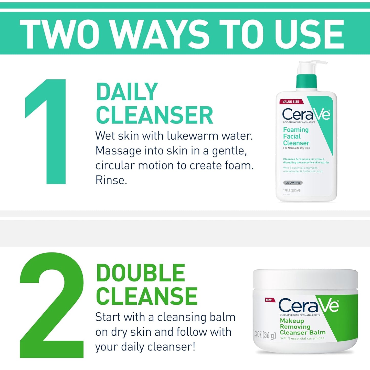 Foaming Facial Cleanser, Daily Face Wash for Oily Skin with Hyaluronic Acid, Ceramides, and Niacinamide, Fragrance Free Paraben Free, 12 Fluid Ounce