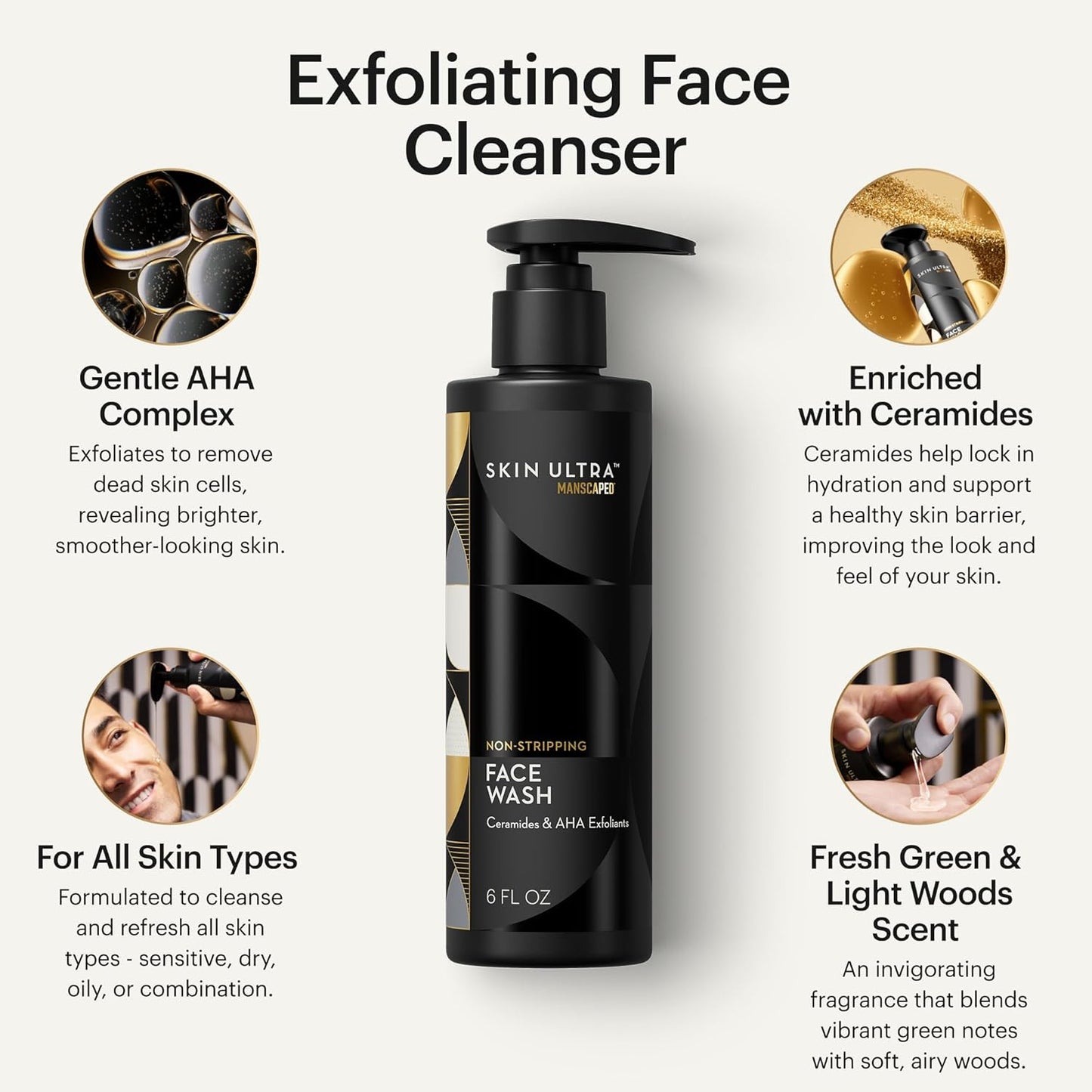 ® Skin Ultra™ Daily Regimen - Men'S Skincare Routine Essentials with Face Wash, Face Moisturizer & Brightening Serum Formulated with a Ceramide Complex for Cleansing, Exfoliating & Hydration
