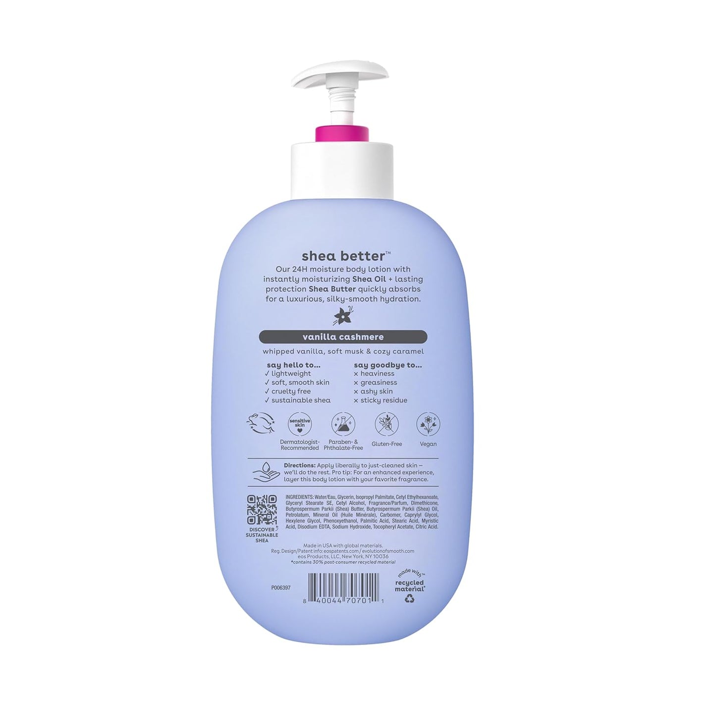 Shea Better Body Lotion Vanilla Cashmere, 24-Hour Moisture Skin Care