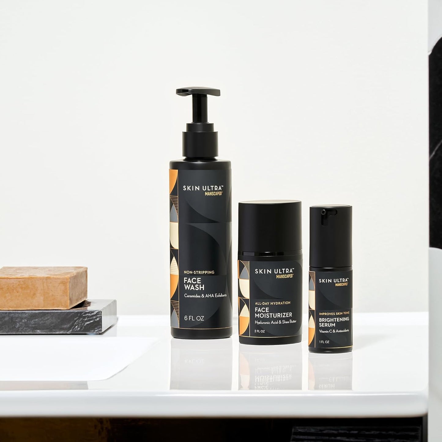 ® Skin Ultra™ Daily Regimen - Men'S Skincare Routine Essentials with Face Wash, Face Moisturizer & Brightening Serum Formulated with a Ceramide Complex for Cleansing, Exfoliating & Hydration