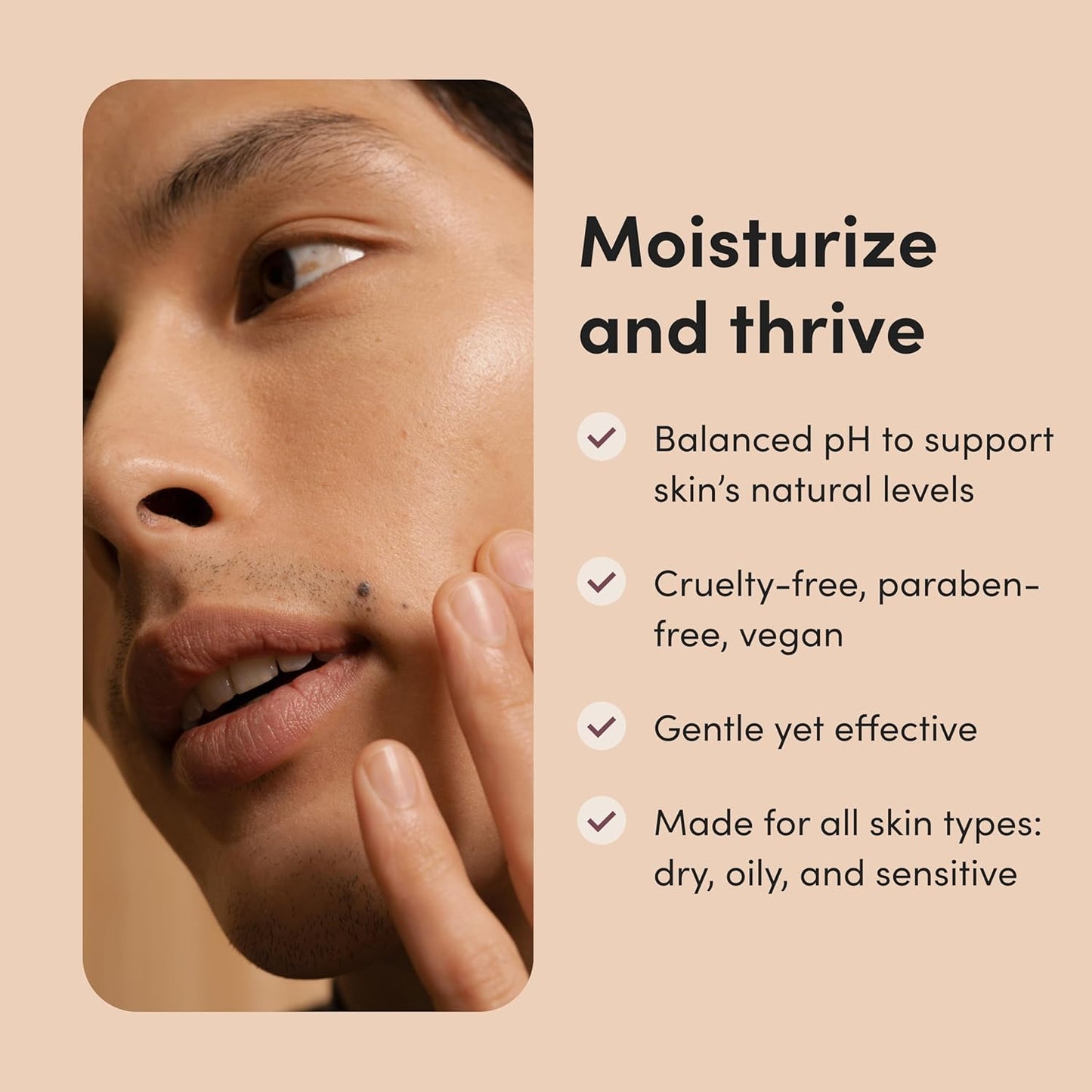 High Tide Hydrating Daily Cleanser for Men - Gentle Face Cleanser with Hyaluronic Acid, Squalane and Green Tea Extract - Lemongrass Field Scent