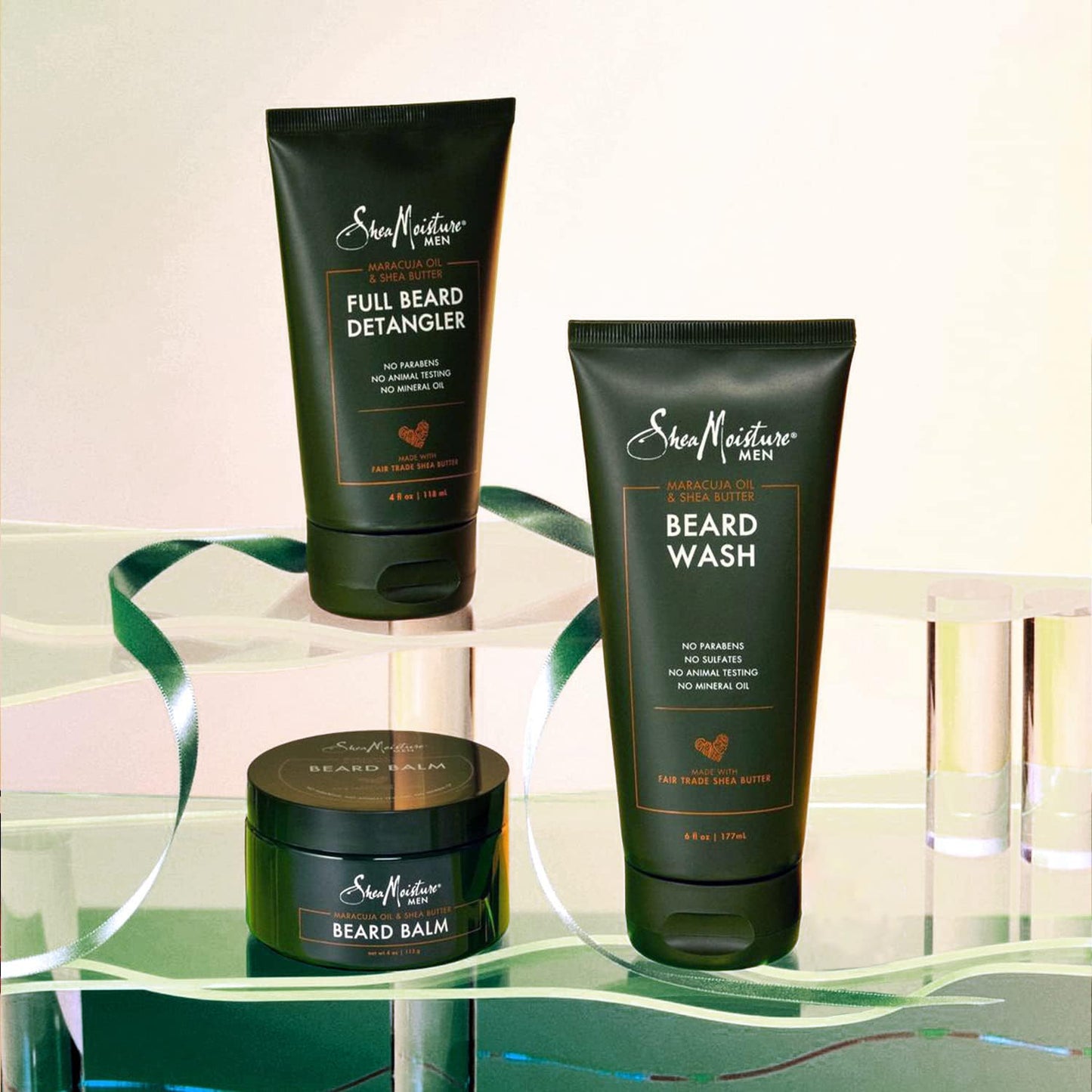 Beard-Care Kit for Men, Includes Wash, Balm, Oil, Conditioner, Natural Shea Butter & Maracuja Oil, Great Gift