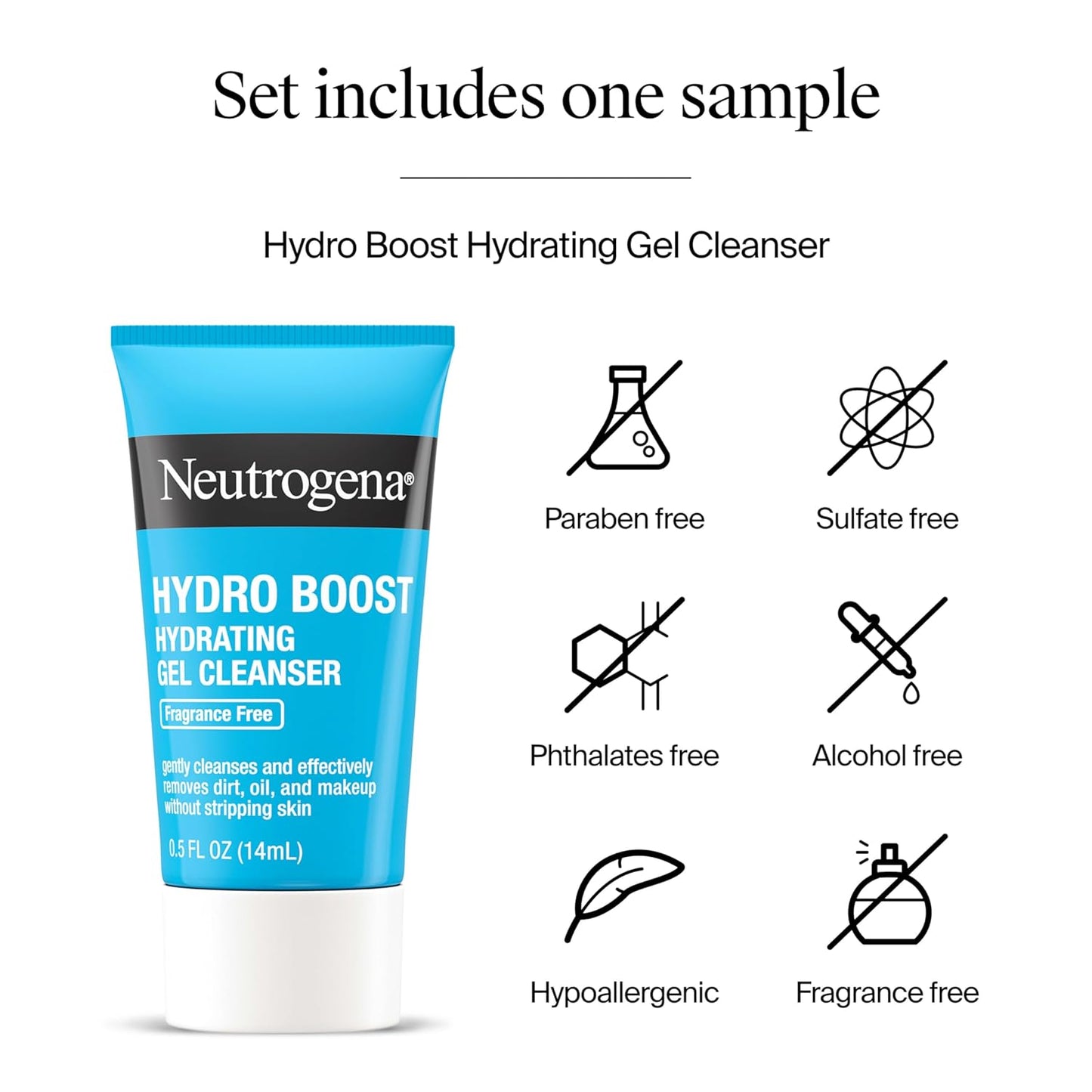 Hydro Boost Gel Cream, 48 Hr Hydration for Normal/Dry Skin, Fragrance Free, Face Moisturizer with Hyaluronic Acid, 1.7 Oz. & Trial Size Hydro Boost Hydrating Gel Cleanser, 0.5 Fl Oz