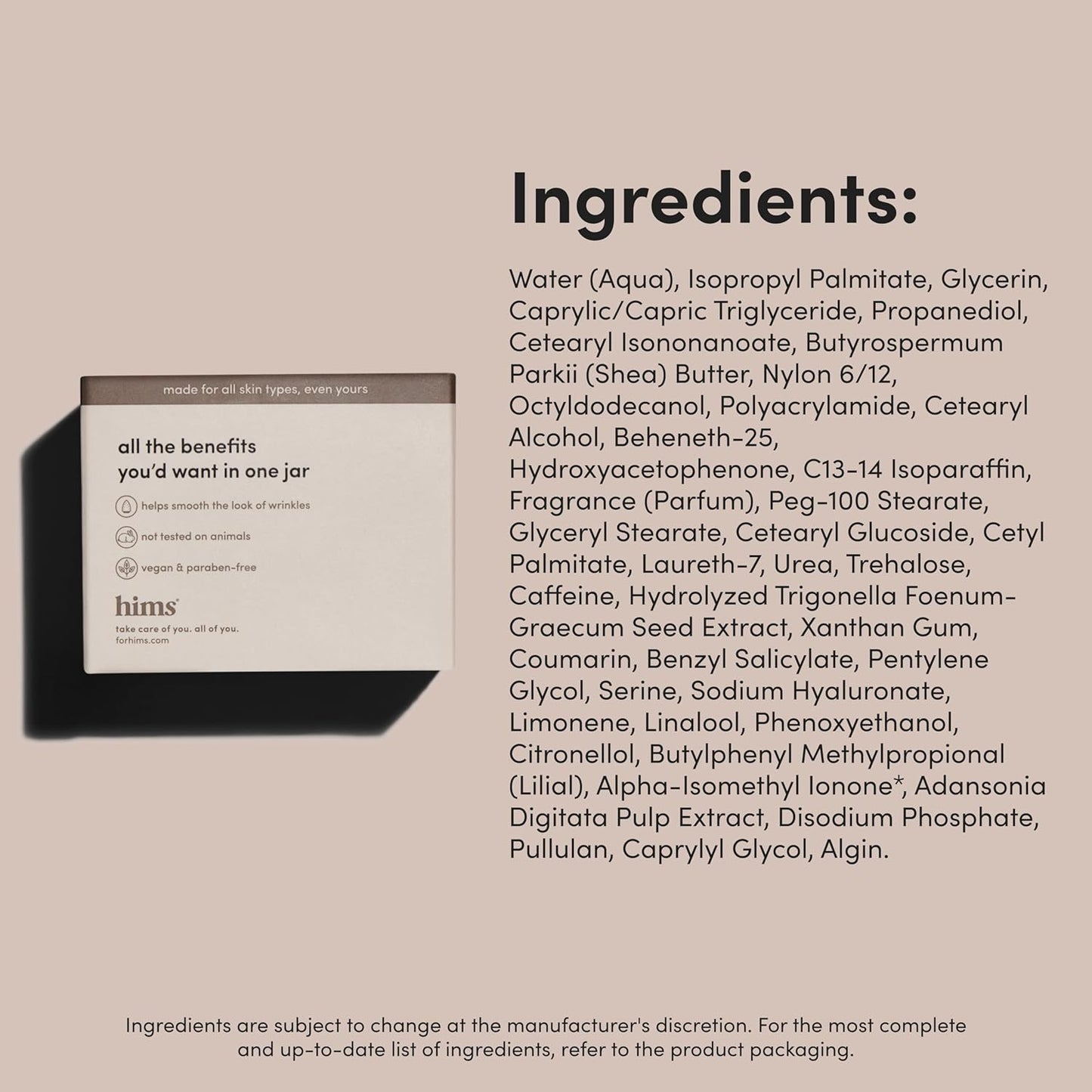 Goodnight Wrinkle Cream - Hydrating Men'S Face Moisturizer with Hyaluronic Acid, Shea Butter & Caffeine - Reduces Wrinkles While You Sleep - 1 Fl Oz