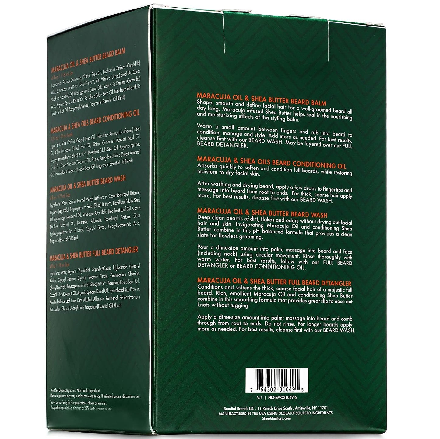 Beard-Care Kit for Men, Includes Wash, Balm, Oil, Conditioner, Natural Shea Butter & Maracuja Oil, Great Gift