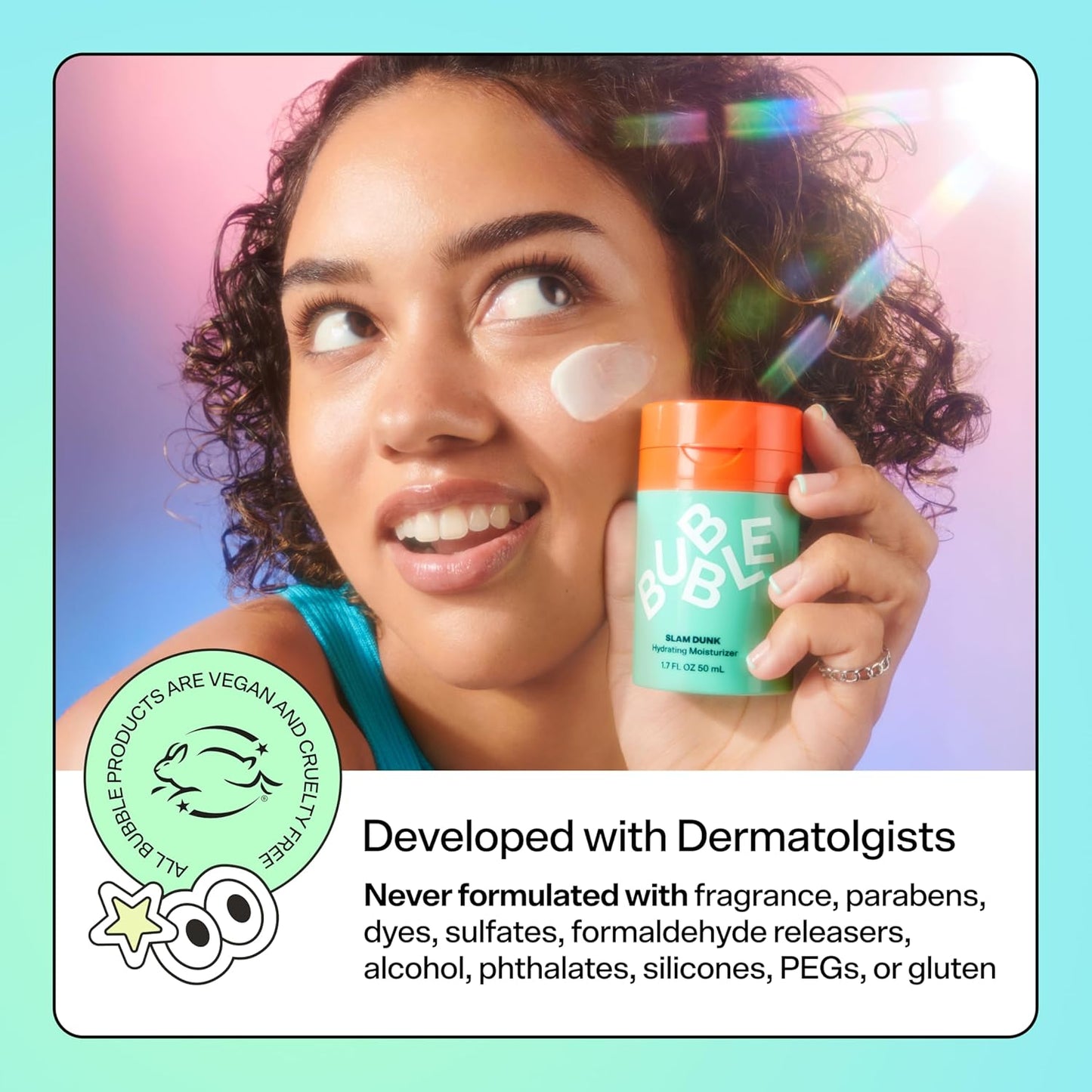 Slam Dunk Bundle - Hydrating Face Cream for Dry Skin Made with Vitamin E + Aloe Vera Juice for a Glowing Complexion - Skin Care with Blue Light Protection (50Ml + 10Ml, 2 Count)