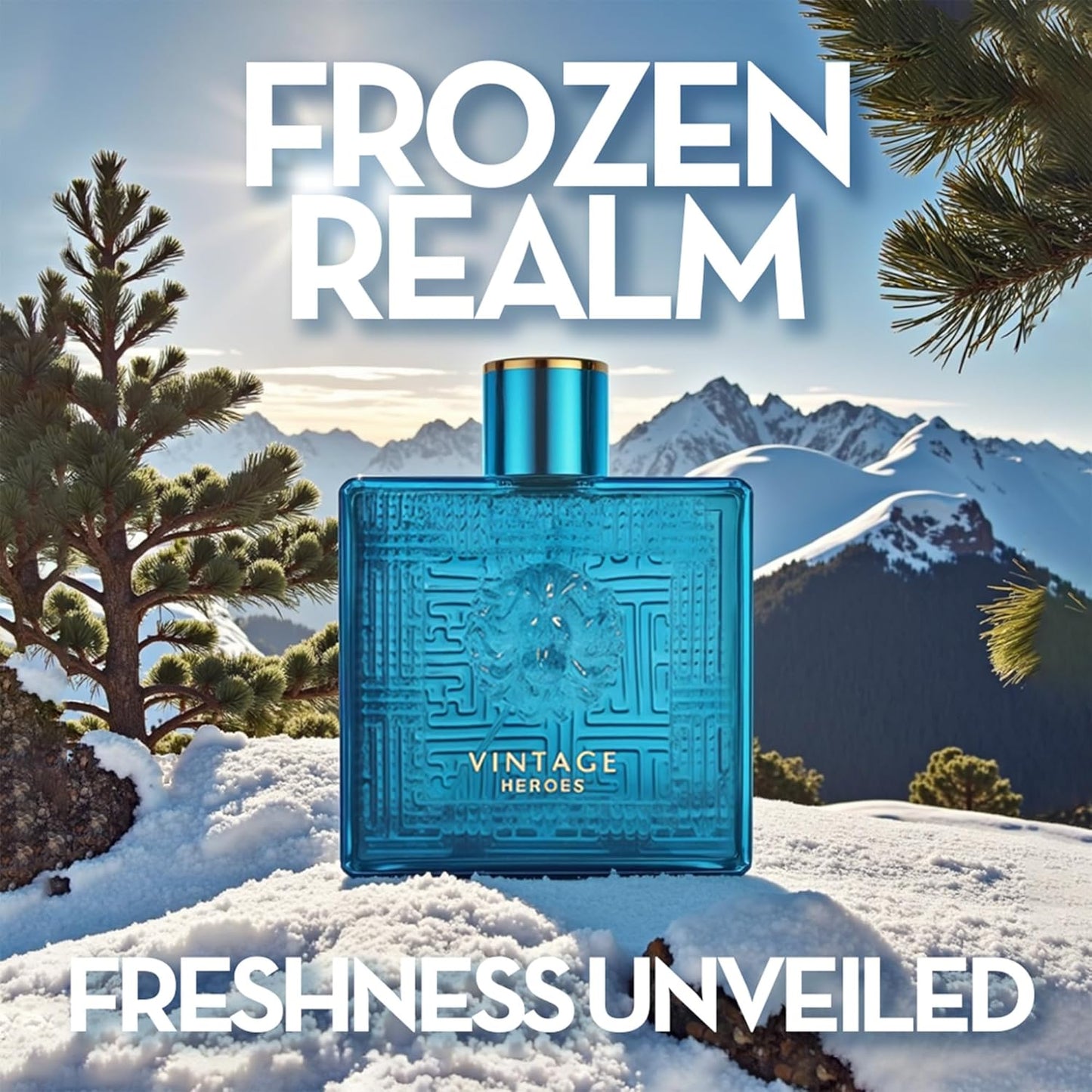 Men Cologne 4-Piece Combo Set (6PM Royal/Invincible/Billion/Vintage Heroes) Each 100ML