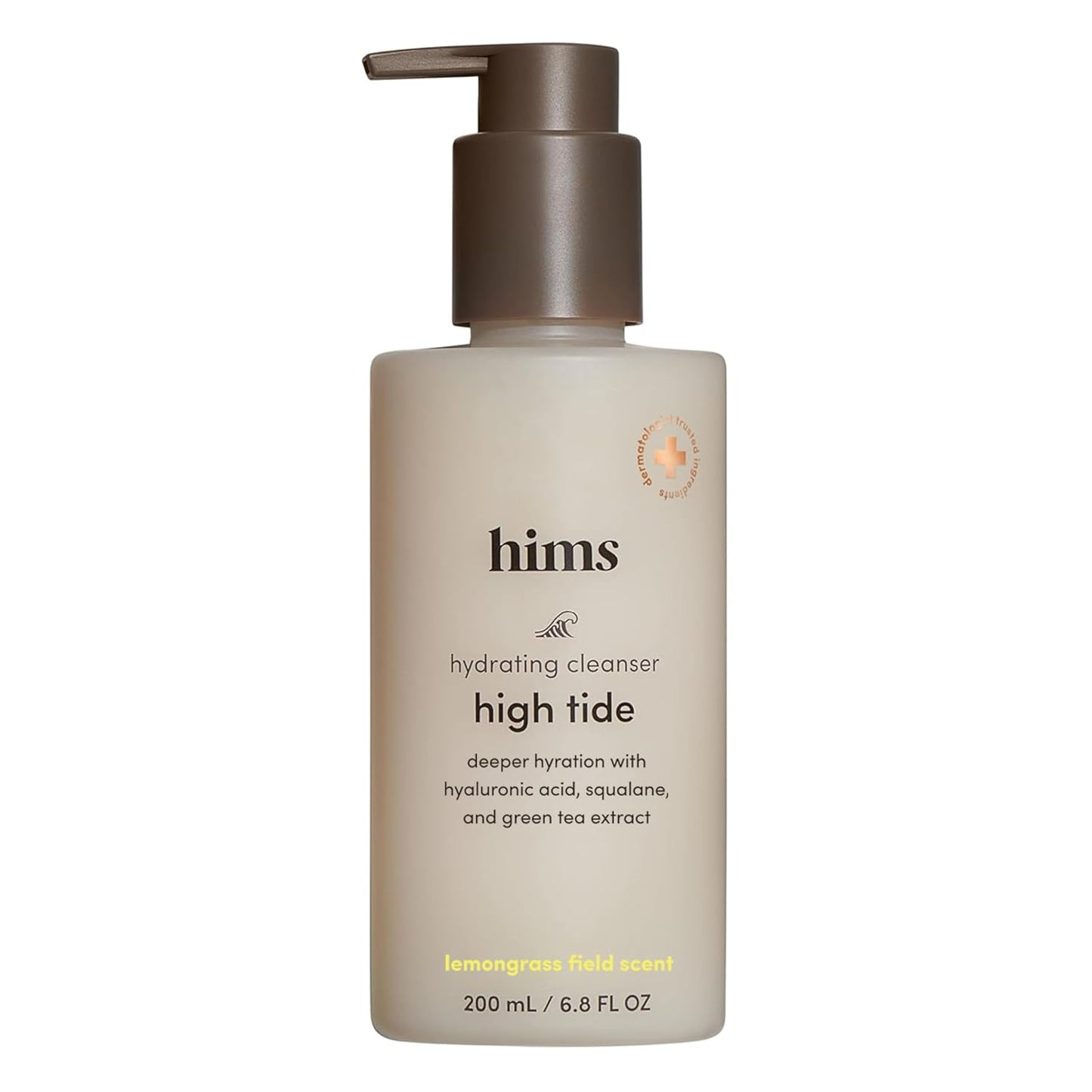 High Tide Hydrating Daily Cleanser for Men - Gentle Face Cleanser with Hyaluronic Acid, Squalane and Green Tea Extract - Lemongrass Field Scent