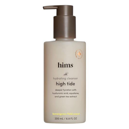 High Tide Hydrating Daily Cleanser for Men - Gentle Face Cleanser with Hyaluronic Acid, Squalane and Green Tea Extract - Lemongrass Field Scent