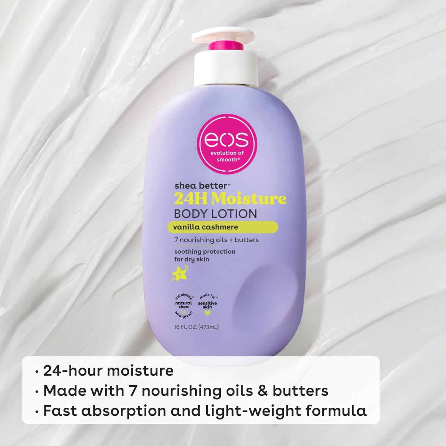 Shea Better Body Lotion Vanilla Cashmere, 24-Hour Moisture Skin Care