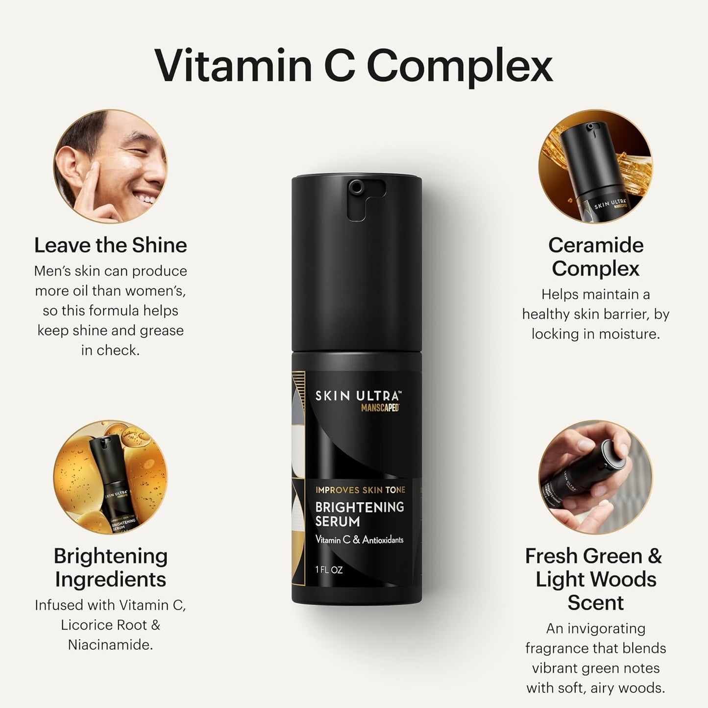 ® Skin Ultra™ Daily Regimen - Men'S Skincare Routine Essentials with Face Wash, Face Moisturizer & Brightening Serum Formulated with a Ceramide Complex for Cleansing, Exfoliating & Hydration
