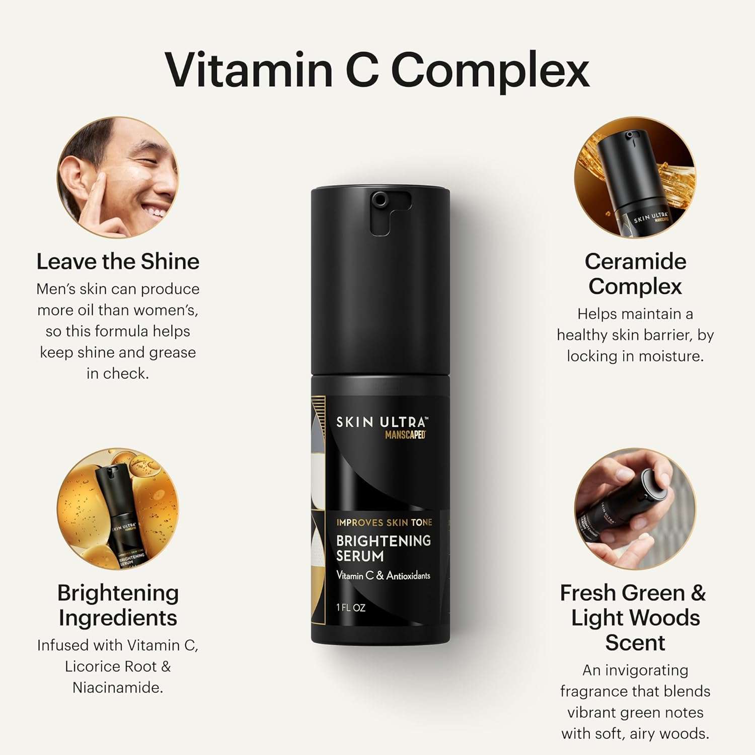 ® Skin Ultra™ Daily Regimen - Men'S Skincare Routine Essentials with Face Wash, Face Moisturizer & Brightening Serum Formulated with a Ceramide Complex for Cleansing, Exfoliating & Hydration
