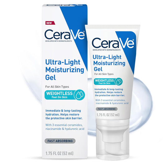Ultra-Light Moisturizing Gel, Hydrating Gel Face Moisturizer for Men & for Women with Ceramides, Niacinamide, Hyaluronic Acid, Fragrance Free, Oil-Free, Mattifying Moisturizer, 1.75 FL Oz