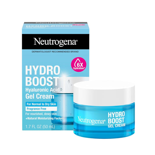Hydro Boost Gel Cream, 48 Hr Hydration for Normal/Dry Skin, Fragrance Free, Face Moisturizer with Hyaluronic Acid, 1.7 Oz. & Trial Size Hydro Boost Hydrating Gel Cleanser, 0.5 Fl Oz