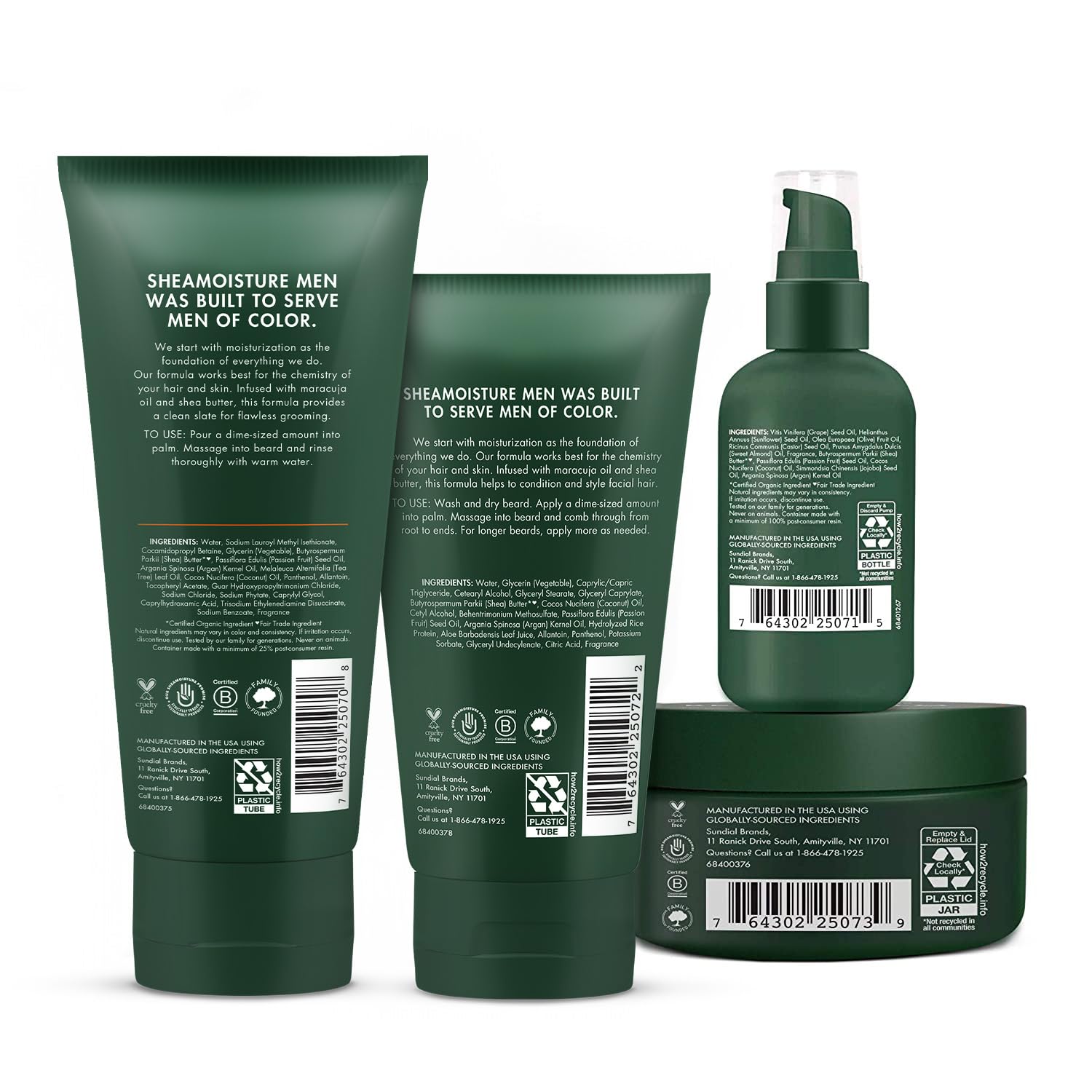 Beard-Care Kit for Men, Includes Wash, Balm, Oil, Conditioner, Natural Shea Butter & Maracuja Oil, Great Gift