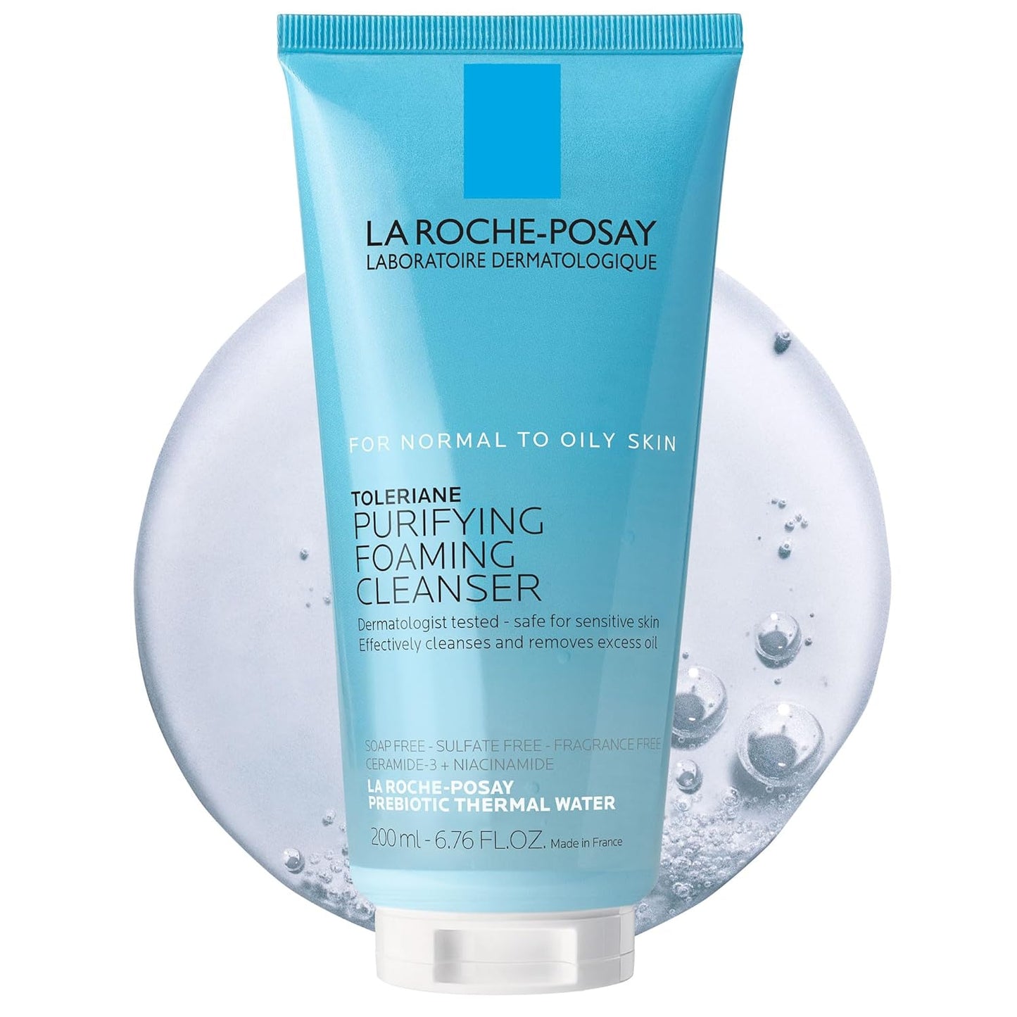 Toleriane Purifying Foaming Facial Cleanser, Oil Free Face Wash for Women & Men with Niacinamide + Ceramides, Pore Cleanser Safe for Sensitive Skin, Won’T Dry Out Skin, Soap Free