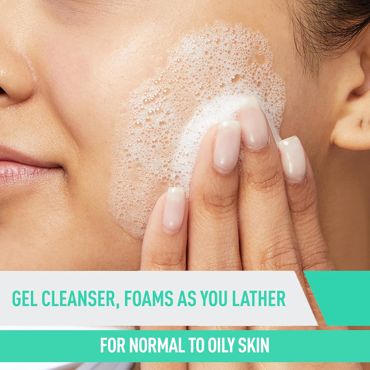 Foaming Facial Cleanser, Daily Face Wash for Oily Skin with Hyaluronic Acid, Ceramides, and Niacinamide, Fragrance Free Paraben Free, 12 Fluid Ounce